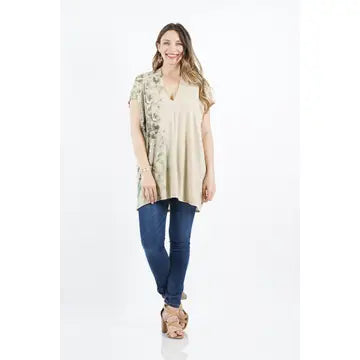 V Neck Loose Fit Tunic - Plus Size