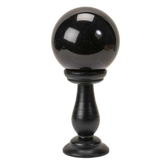 Small Black Crystal Ball on a Stand