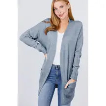 Relaxed Open Front Cardigan