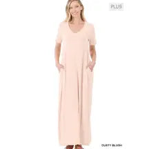Short Sleeve Maxi Dress with Side Pockets