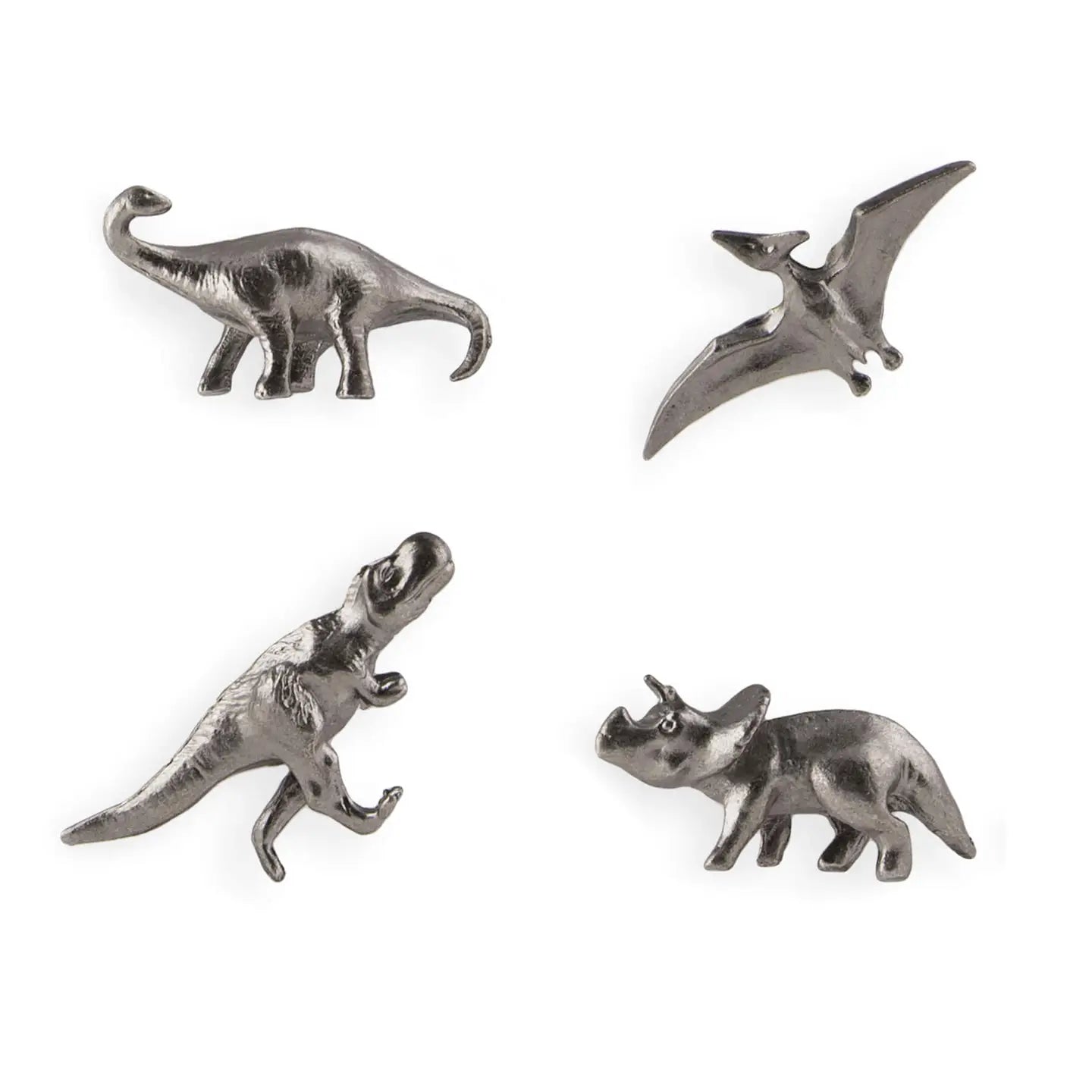 Cast Metal Dinosaur Magnets Set of 4