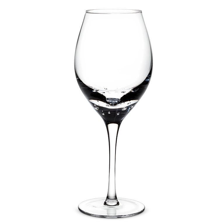 Red Wine Glass With Bubble Shaft