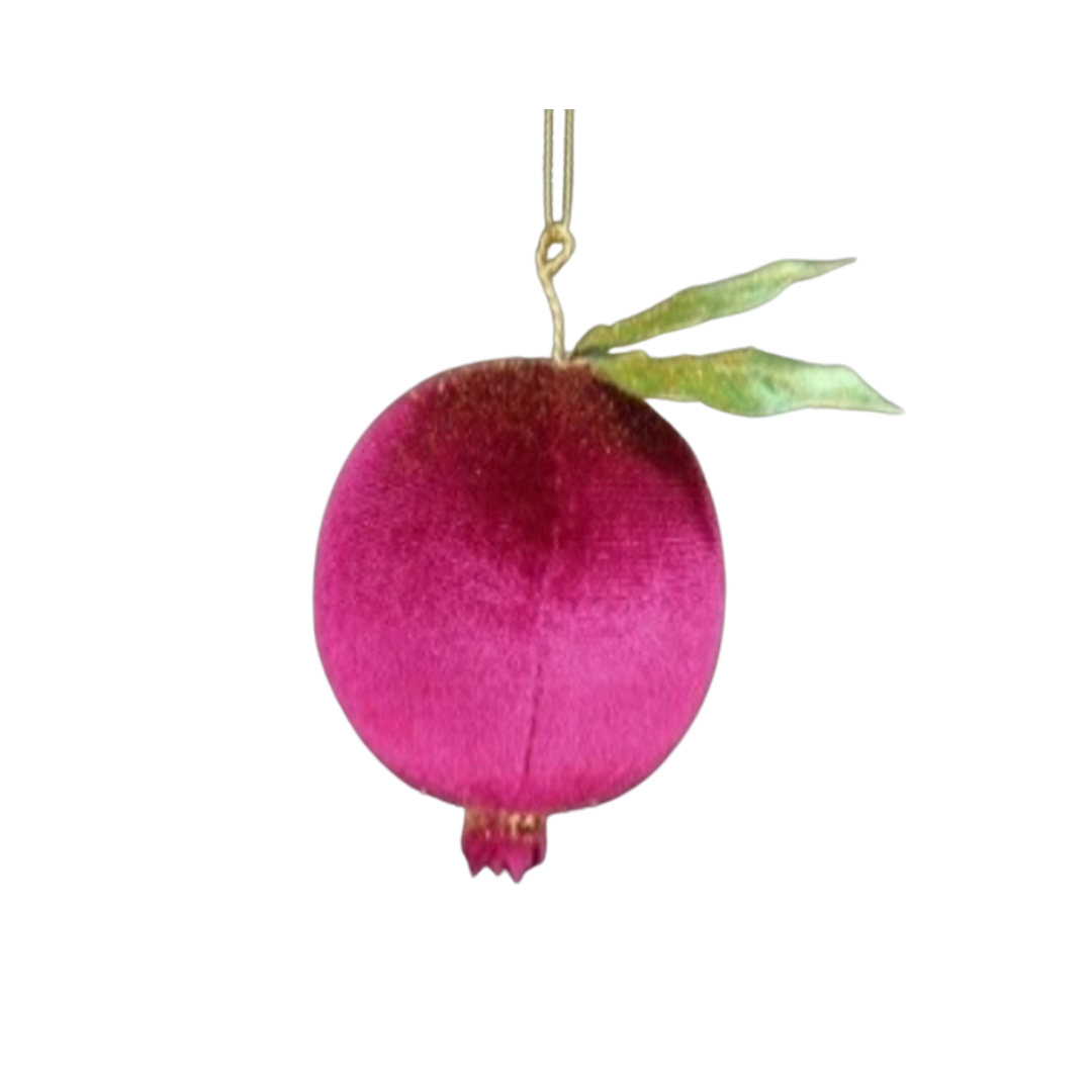 Velvet Pomegranate Ornament 3"