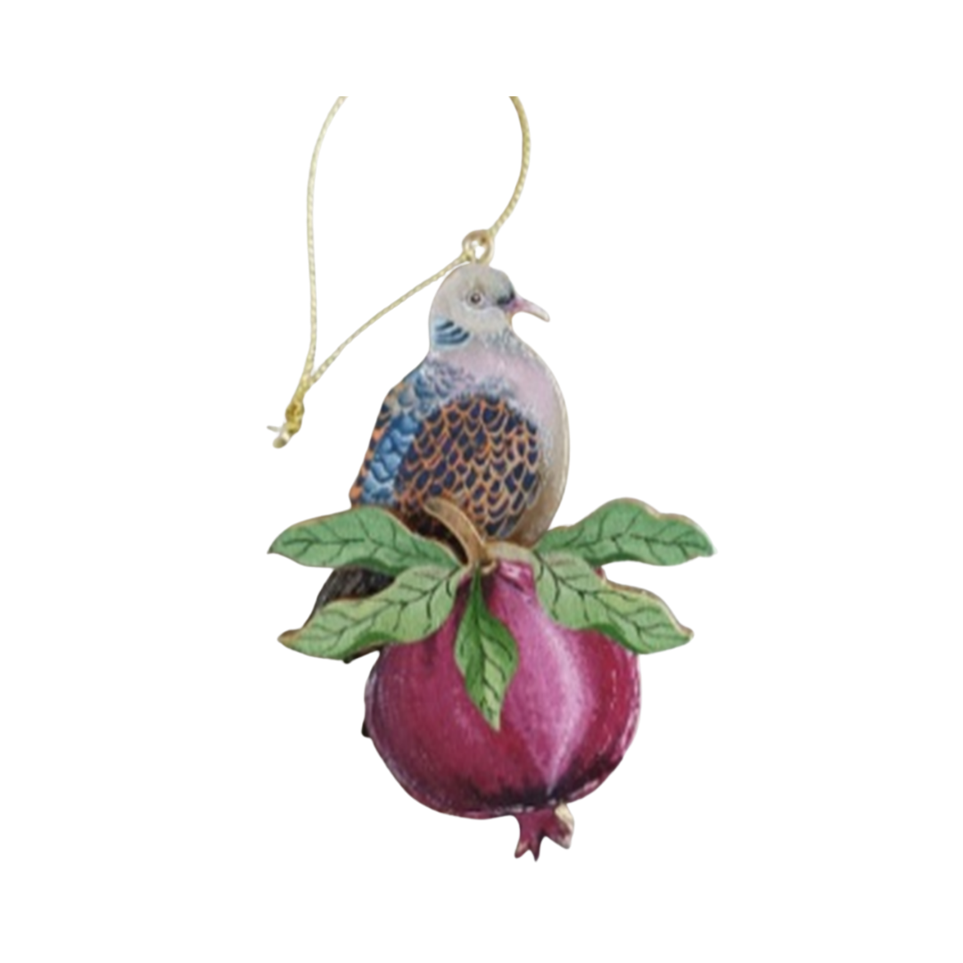 Printed Wood Gold edge and double sided Ornament 4"