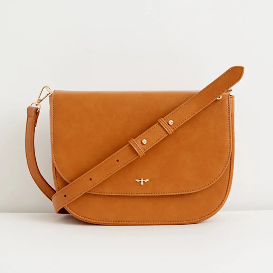 Fable Nina Tan Vegan Leather Messenger Purse