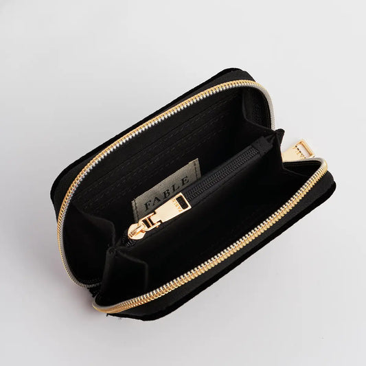 Black Celestial Velvet Embroidered Purse