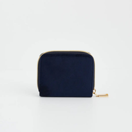 Floral Navy Velvet Purse