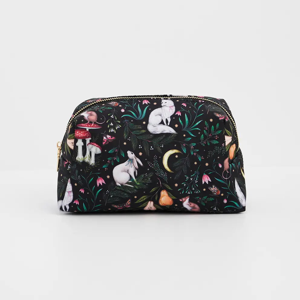 Niva Print Cosmetic Fable Pouch in Green