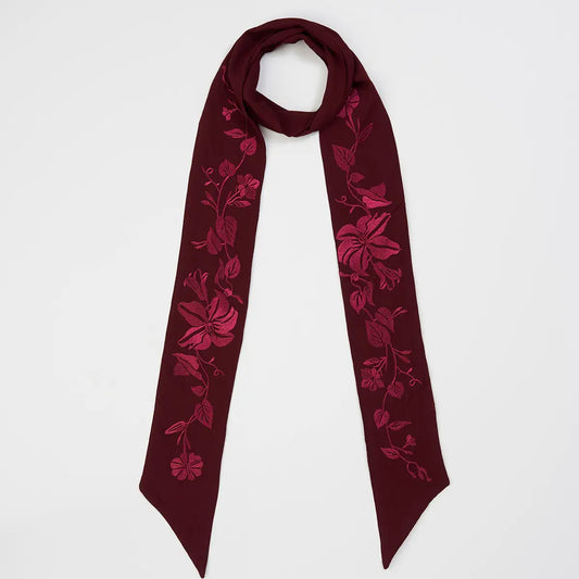 Fable Floral Bohemian Embroidered Scarf