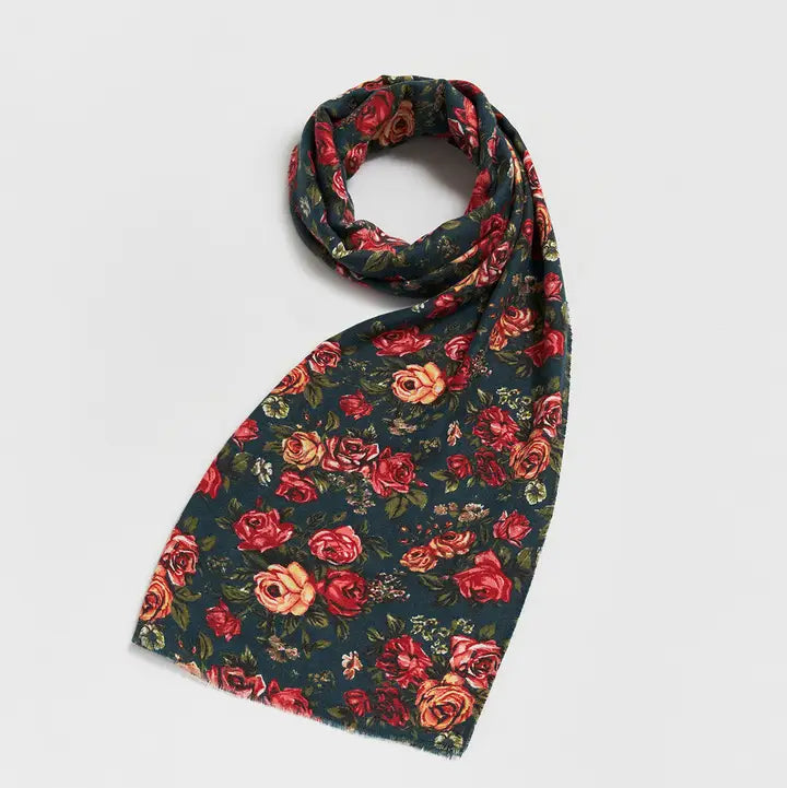 Fable Roses Teal Pashmina Scarf