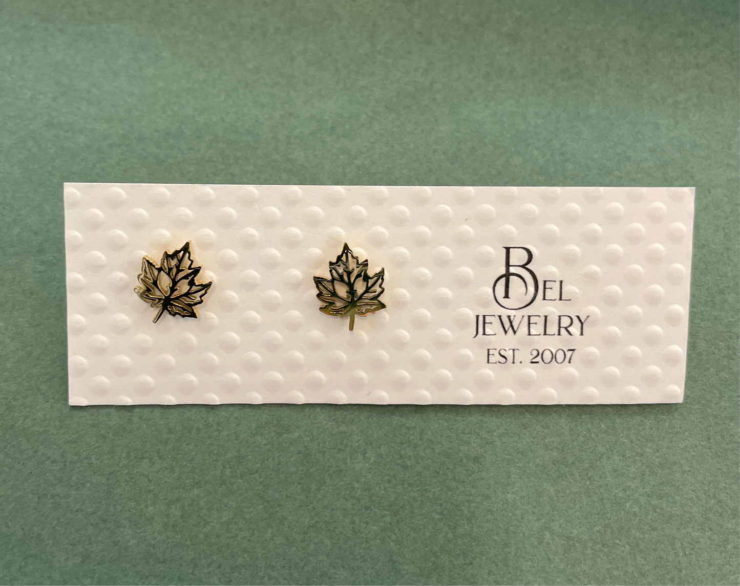 Maple Leaf Stainless Steel Mini Stud Earrings