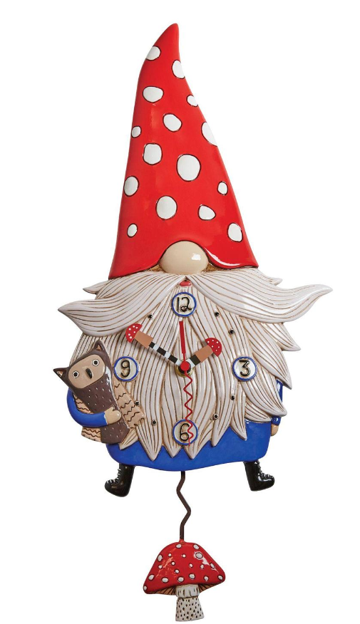 Sculpted Wall Clock with a Fun Pendulum