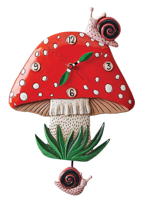 Sculpted Wall Clock with a Fun Pendulum