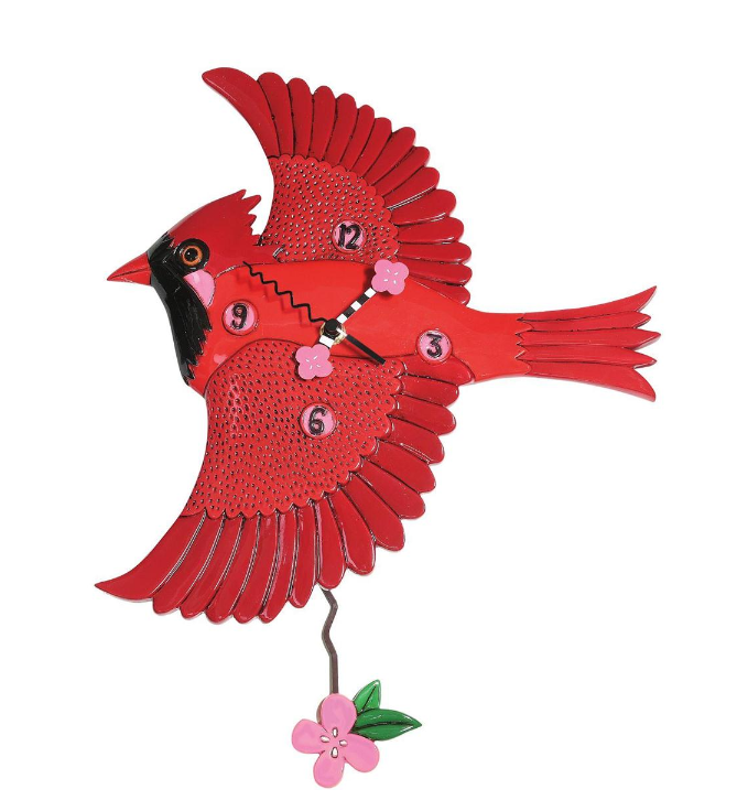 Sculpted Wall Clock with a Fun Pendulum