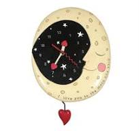 Sculpted Wall Clock with a Fun Pendulum