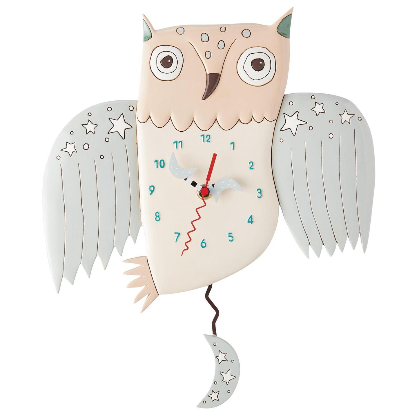 Sculpted Wall Clock with a Fun Pendulum