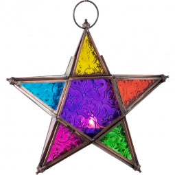 Mulitcolour Star Copper Lantern