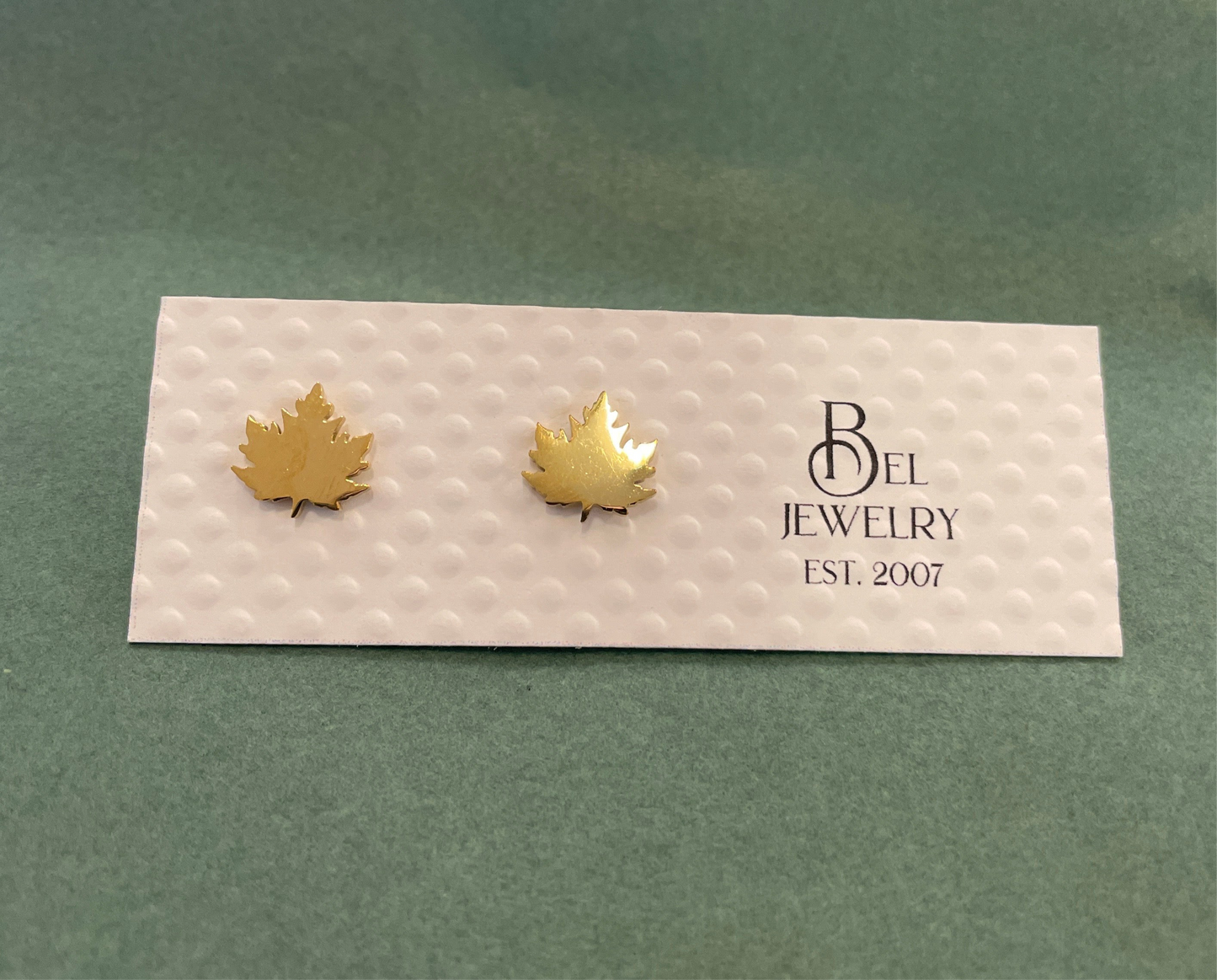 Maple Leaf Stainless Steel Mini Stud Earrings