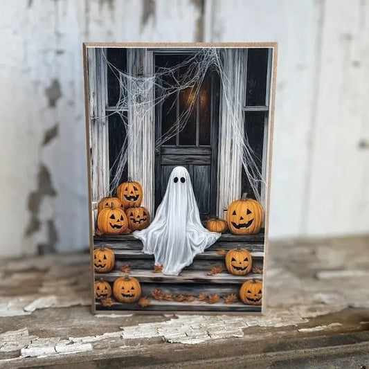 Ghost On Porch Block 4 x 6"