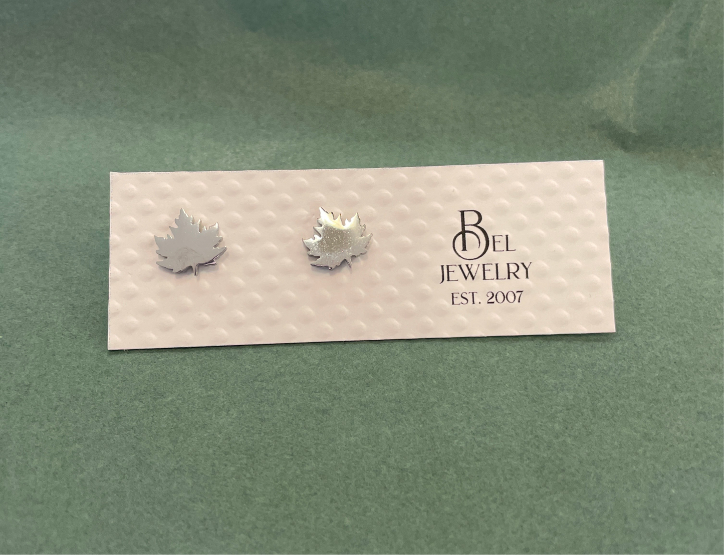 Maple Leaf Stainless Steel Mini Stud Earrings