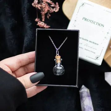 Crystal Chip Potion Bottle Necklace