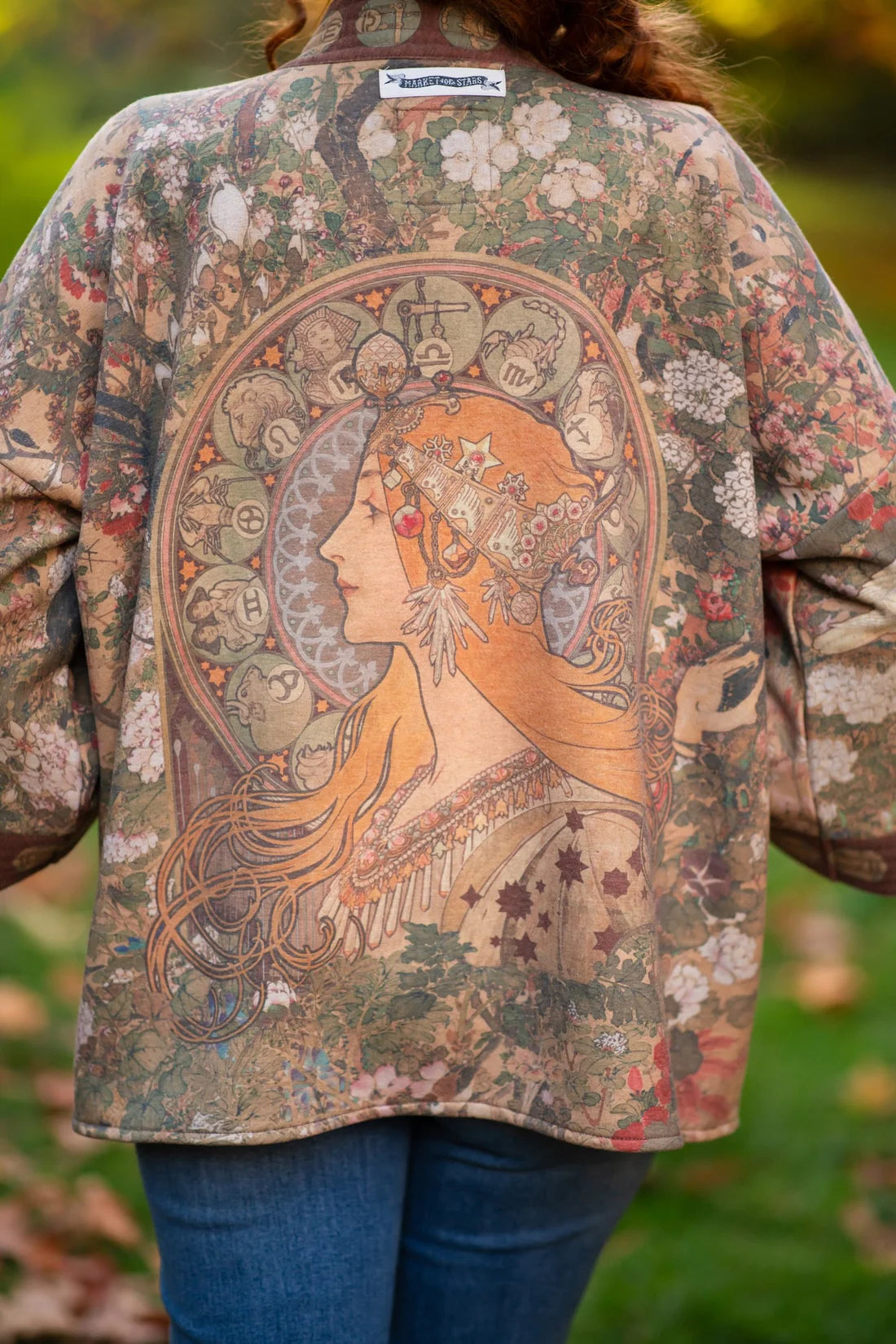 Dream Weaver Fleece Cottage Cardigan Kimono Jacket With Zodiac By Market Of Stars