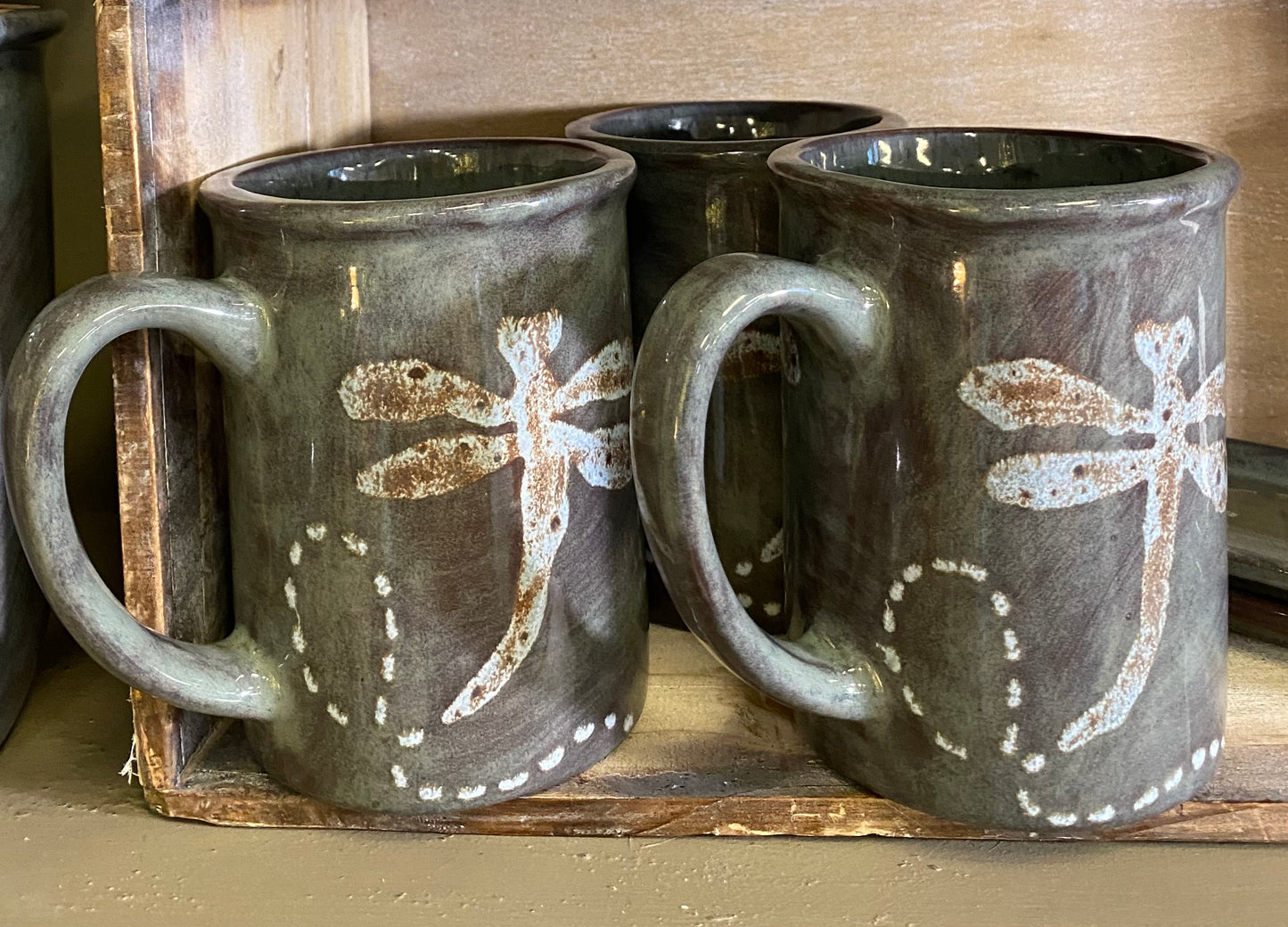 Large Handled Dragonfly Mug