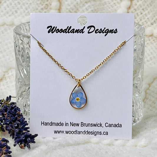 Forget-Me-Not Teardrop Pendant