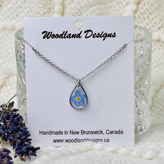 Forget-Me-Not Teardrop Pendant