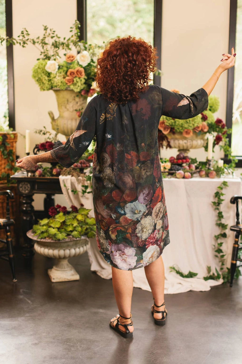 Flight of Fancy Artist Dress Tunic with Pockets & Hummingbirds by Market of Stars