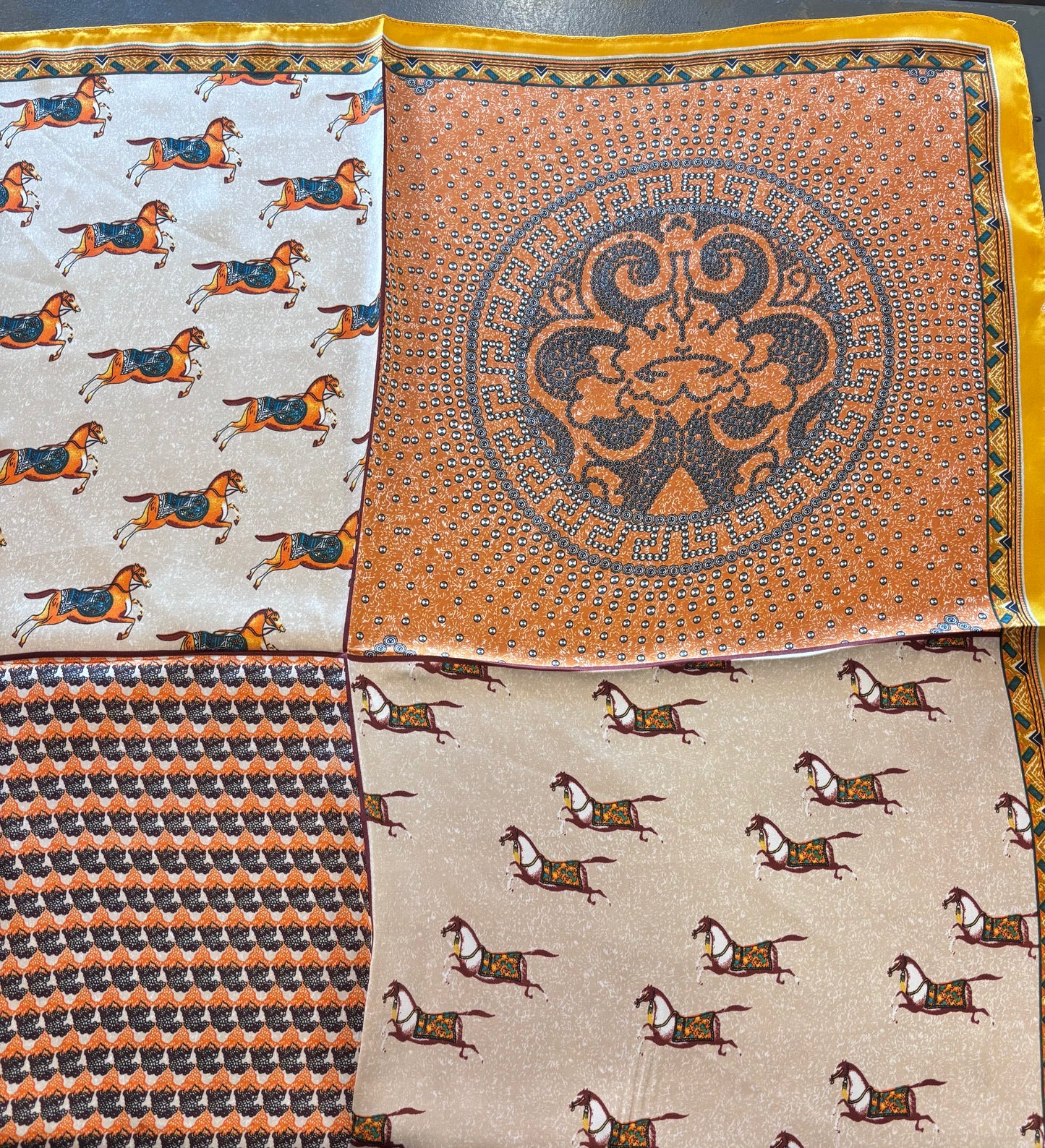 Vintage Patchwork Square Handkerchief-Bandana