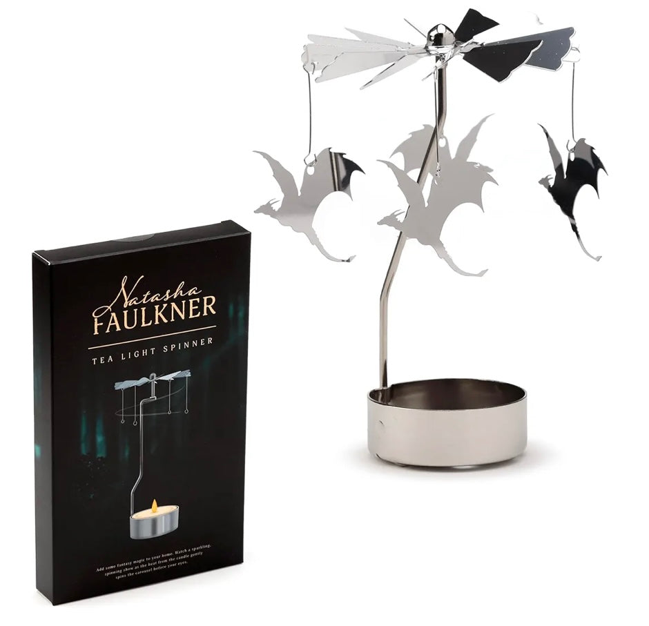 Flying Dragons Rotating Carousel Spinning Tea Light Candle Holder