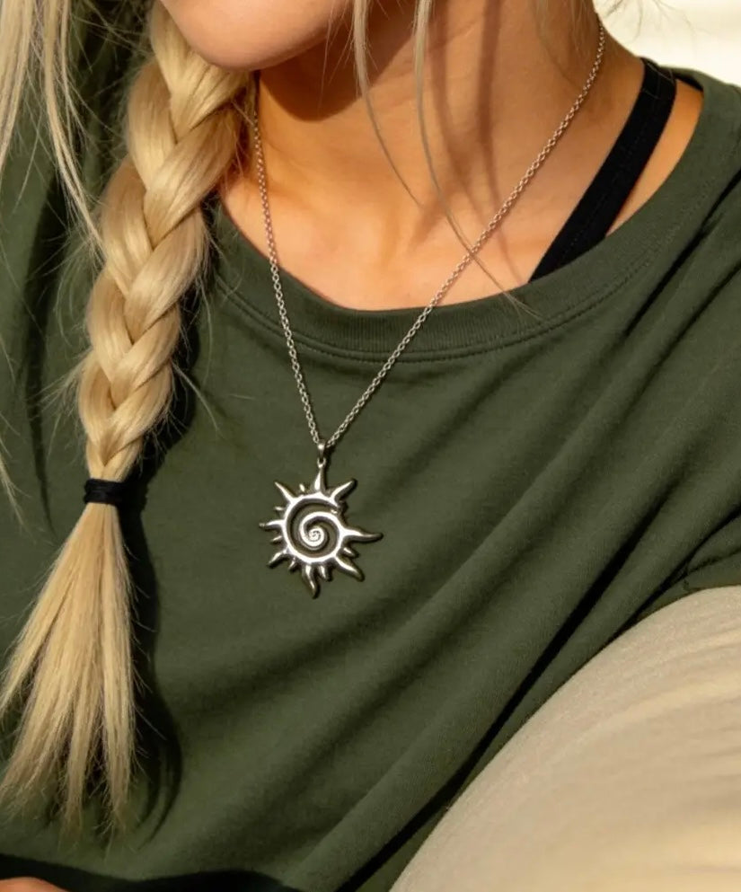 Sun Spiral Pendant Necklace
