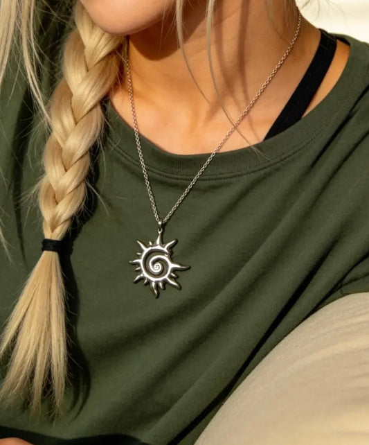 Sun Spiral Pendant Necklace