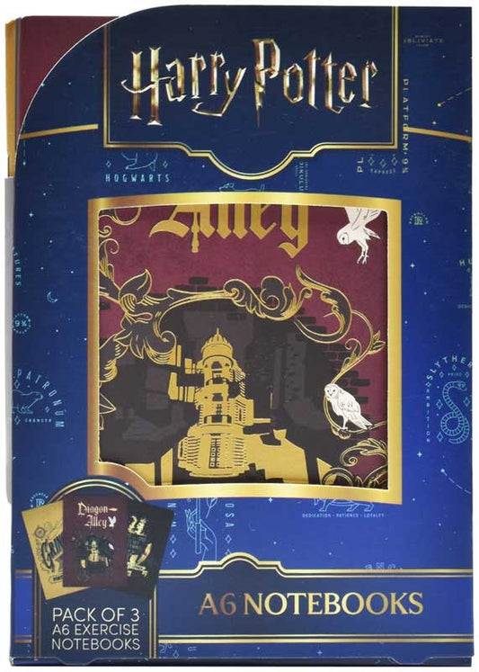 Harry Potter 3pk A6 Notebooks