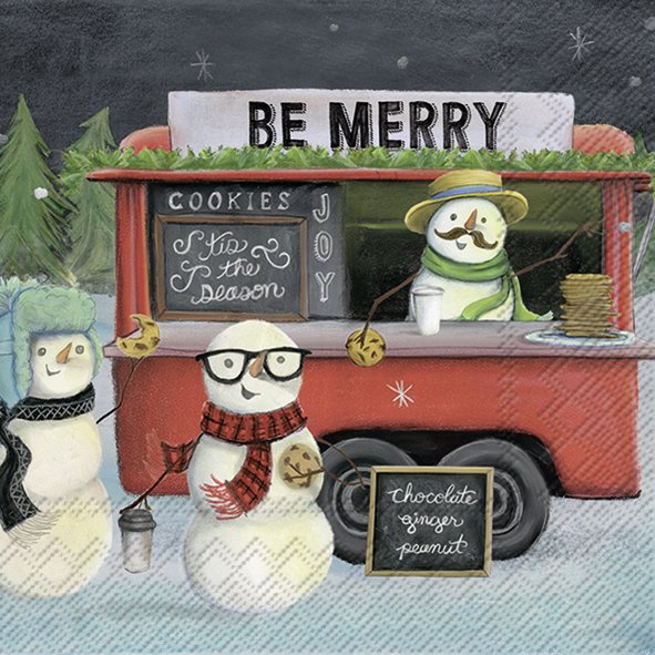 Christmas on Wheels Luncheon Napkins