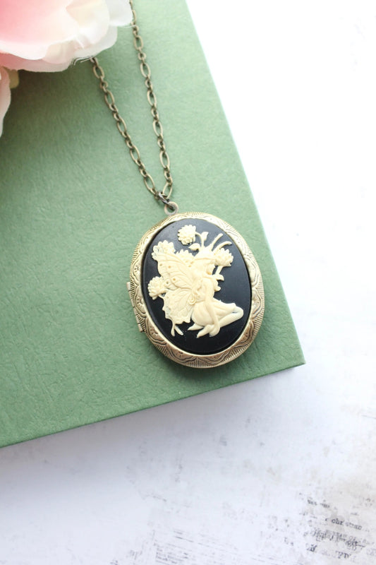 Vintage Style Photo Locket Fairy Necklace