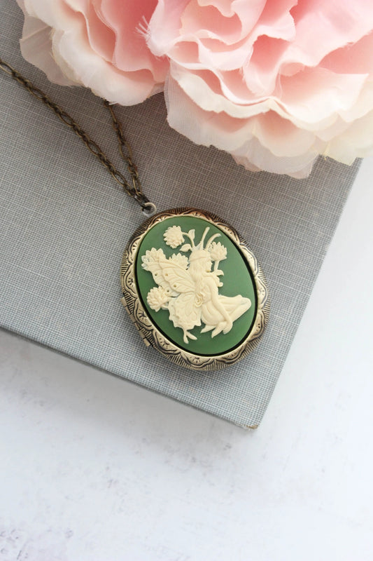 Vintage Style Photo Locket Fairy Necklace