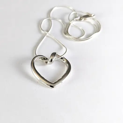 Looped Heart Pendant In Sterling Silver