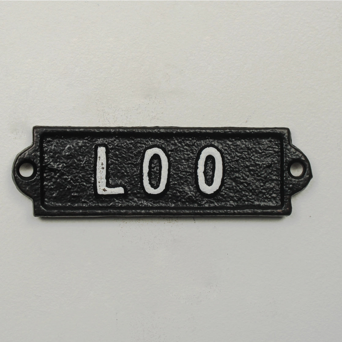 "Loo" cast iron sign