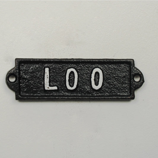"Loo" cast iron sign
