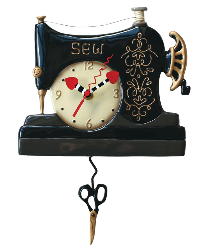 Sculpted Wall Clock with a Fun Pendulum