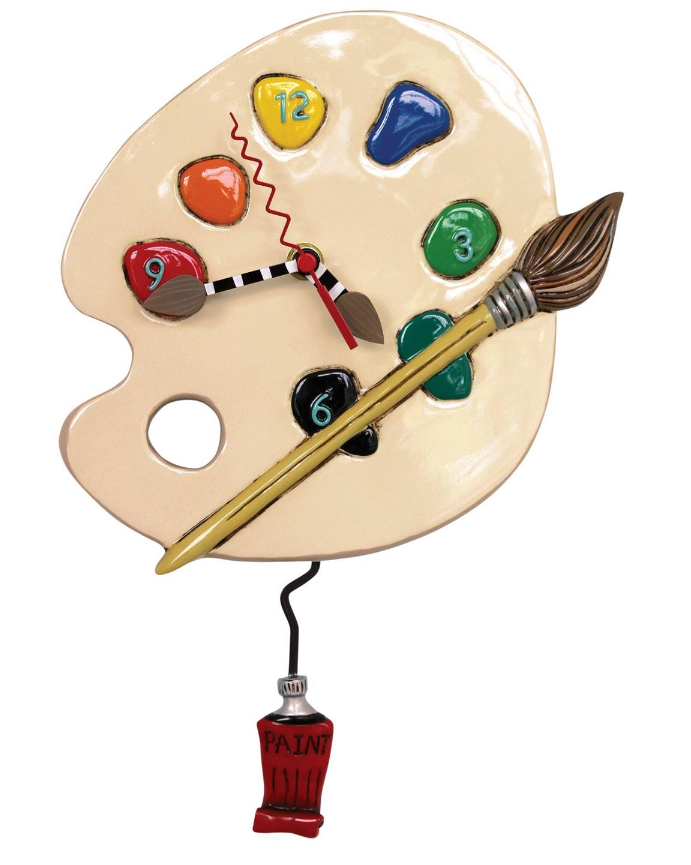 Sculpted Wall Clock with a Fun Pendulum