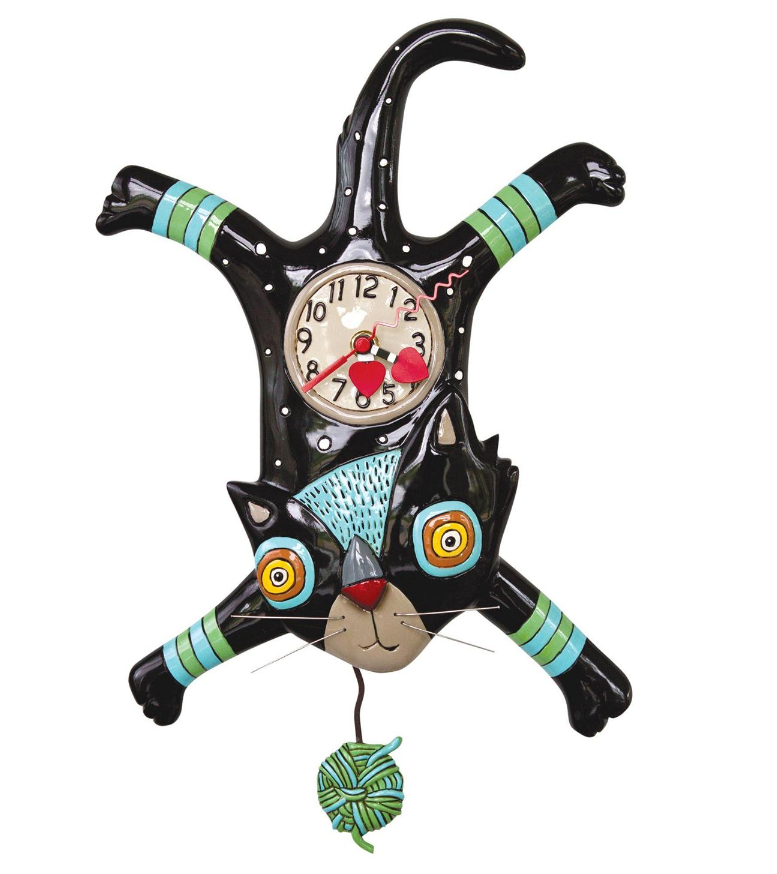 Sculpted Wall Clock with a Fun Pendulum