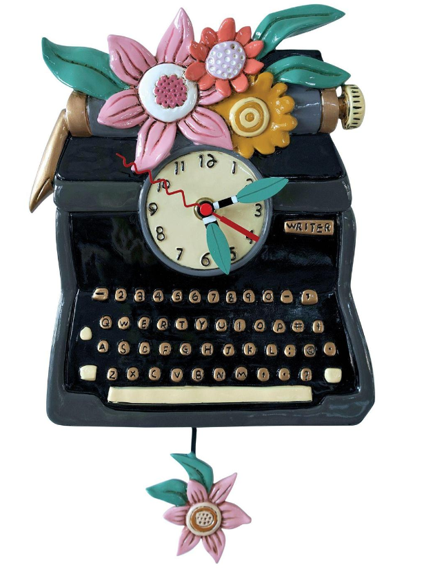 Sculpted Wall Clock with a Fun Pendulum