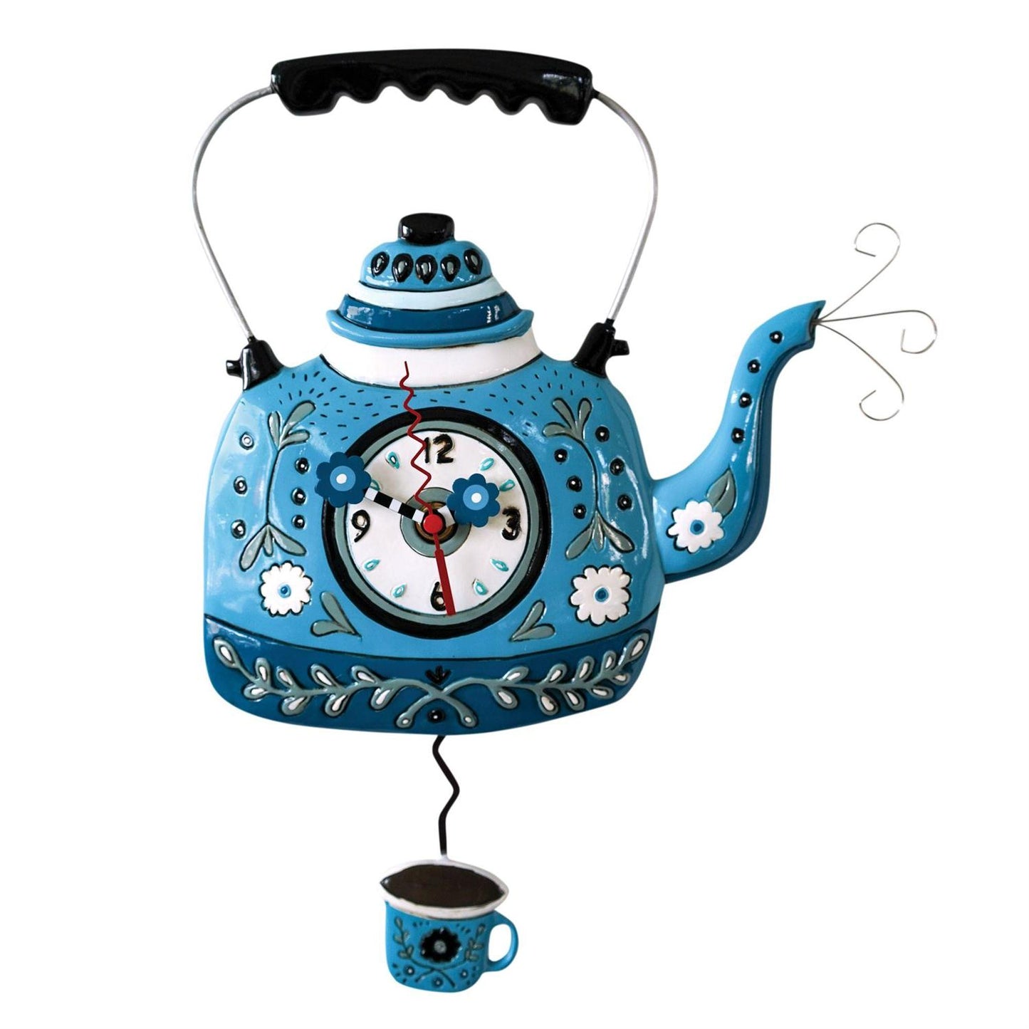 Sculpted Wall Clock with a Fun Pendulum