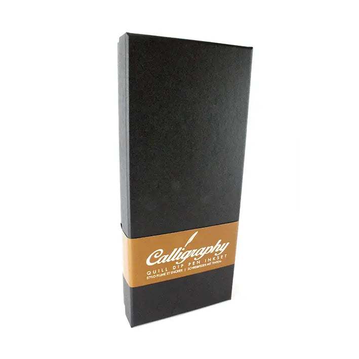 Writing Calligraphy Set - Black Box with White Feather Pen
