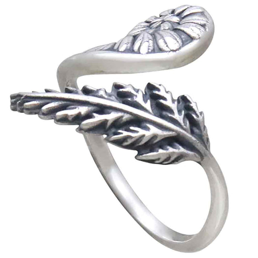 Sterling Silver Adjustable Fern Ring