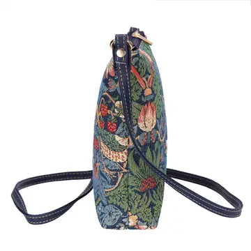 William Morris Strawberry Thief Blue Sling Crossbody Bag