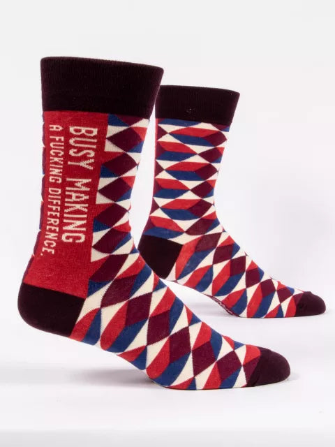 Men’s Crew Socks - Blue Q